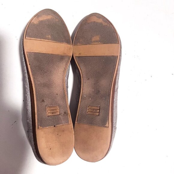 TOMS Grey/Gray Chambray Dot Women's Jutti Flats Size 10 - Picture 8 of 8